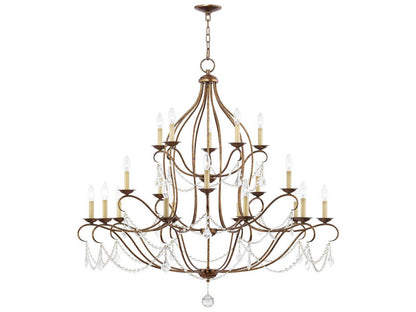 Livex Lighting 20-Light Chesterfield Chandelier in Hand Applied Venetian Golden Bronze