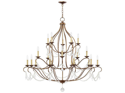 Livex Lighting 20-Light Chesterfield Chandelier in Hand Applied Venetian Golden Bronze