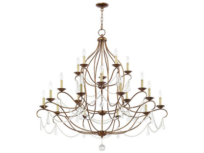 Livex Lighting 20-Light Chesterfield Chandelier in Hand Applied Venetian Golden Bronze