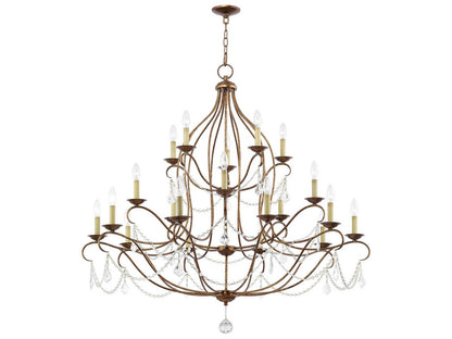 Livex Lighting 20-Light Chesterfield Chandelier in Hand Applied Venetian Golden Bronze