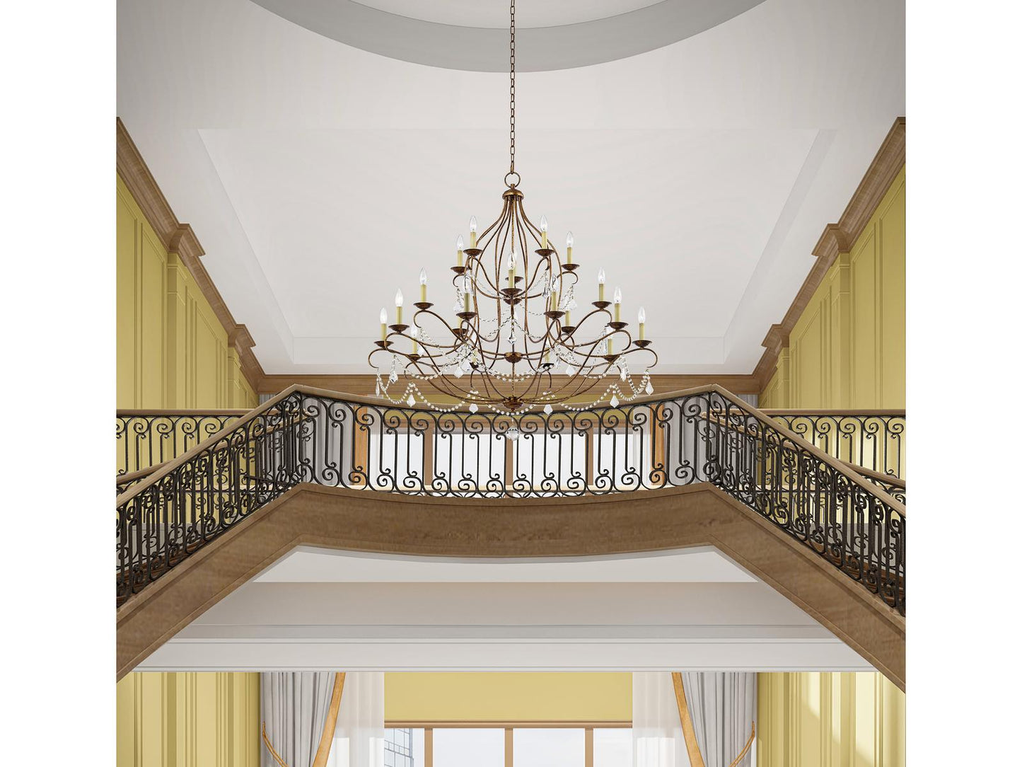 Livex Lighting 20-Light Chesterfield Chandelier in Hand Applied Venetian Golden Bronze
