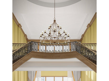 Livex Lighting 20-Light Chesterfield Chandelier in Hand Applied Venetian Golden Bronze