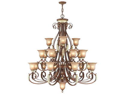 Livex Lighting 23-Light Villa Verona Chandelier in Verona Bronze with Aged Gold Leaf