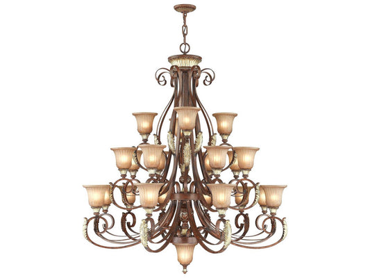 Livex Lighting 23-Light Villa Verona Chandelier in Verona Bronze with Aged Gold Leaf