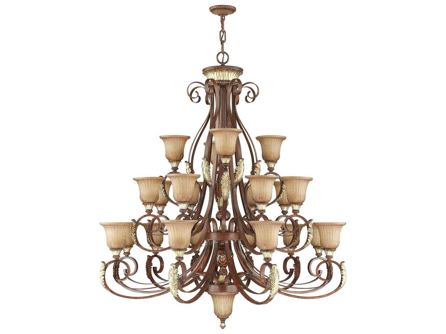 Livex Lighting 23-Light Villa Verona Chandelier in Verona Bronze with Aged Gold Leaf