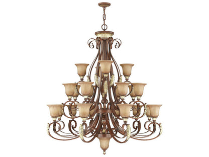Livex Lighting 23-Light Villa Verona Chandelier in Verona Bronze with Aged Gold Leaf