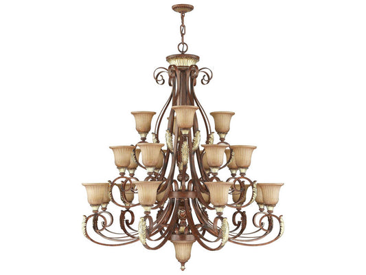 Livex Lighting 23-Light Villa Verona Chandelier in Verona Bronze with Aged Gold Leaf