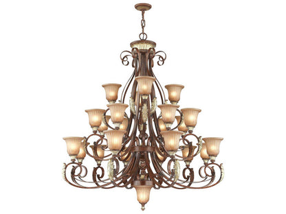 Livex Lighting 23-Light Villa Verona Chandelier in Verona Bronze with Aged Gold Leaf