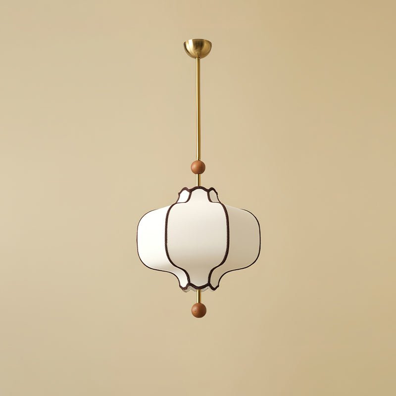Lantern Fabric Pendant Light ∅ 9.8″ x H 13.8″ / Dia 25cm x H 35cm / Gold & White Pendant light