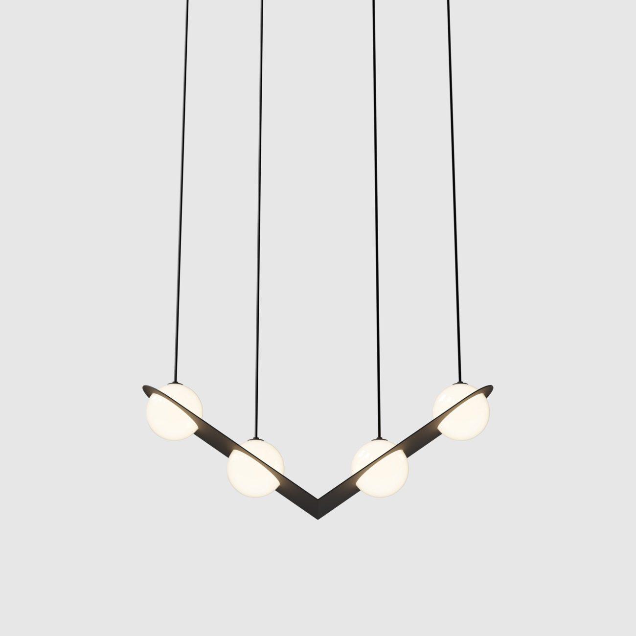 Orbion Black Pendant Lamp Laurent-02 ∅ 27.6″ x H 7.9″ / Dia 70cm x W 20cm / Black Pendant light