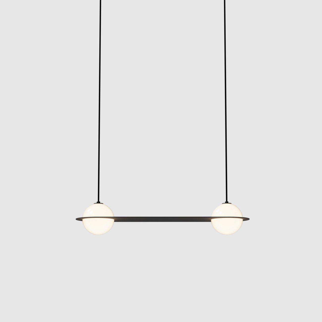 Orbion Black Pendant Lamp Laurent-03 ∅ 29.5″ x H 7.9″ / Dia 75cm x W 20cm / Black Pendant light