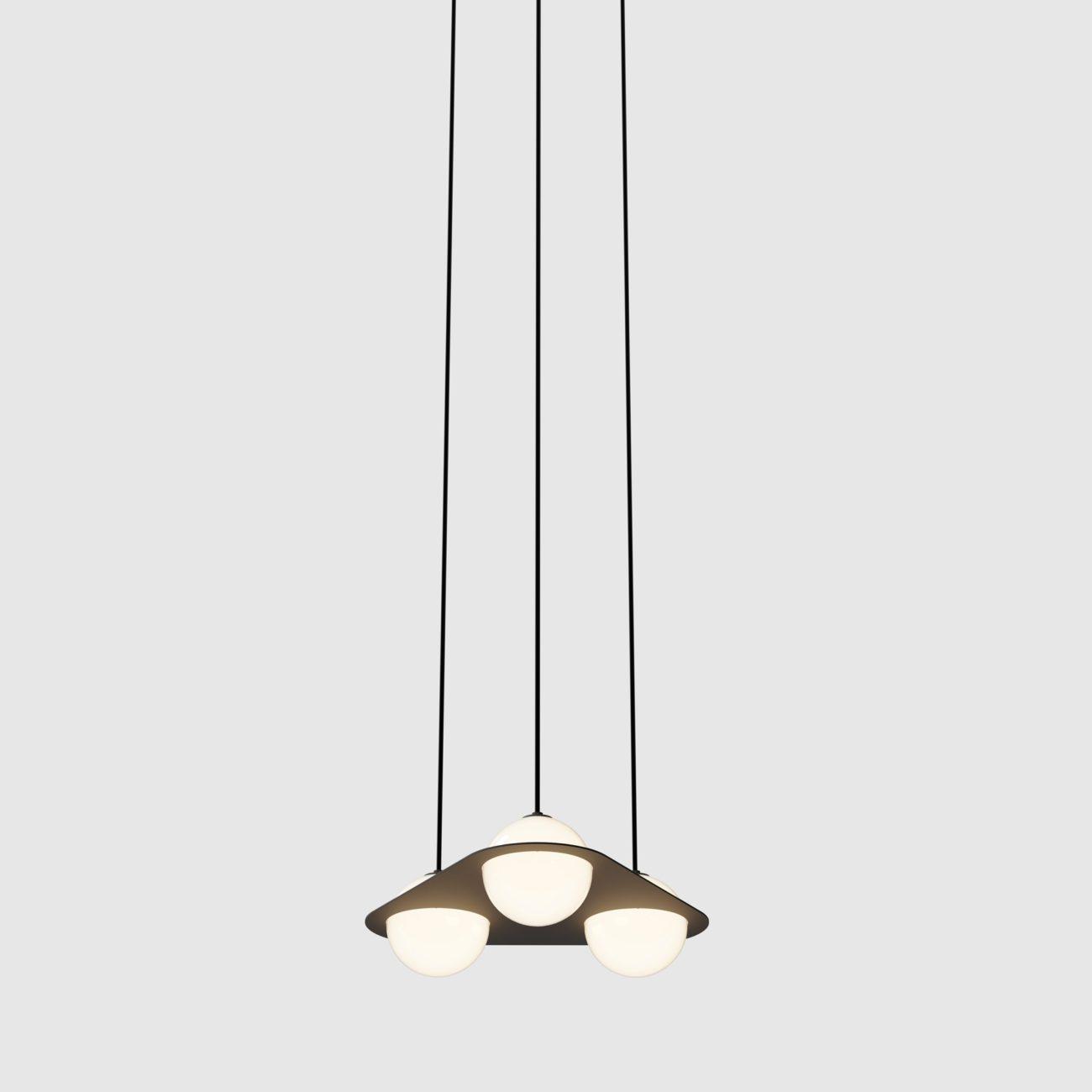 Orbion Black Pendant Lamp Laurent-08 ∅ 20.5″ x H 5.9″ / Dia 52cm x H 15cm / Black Pendant light