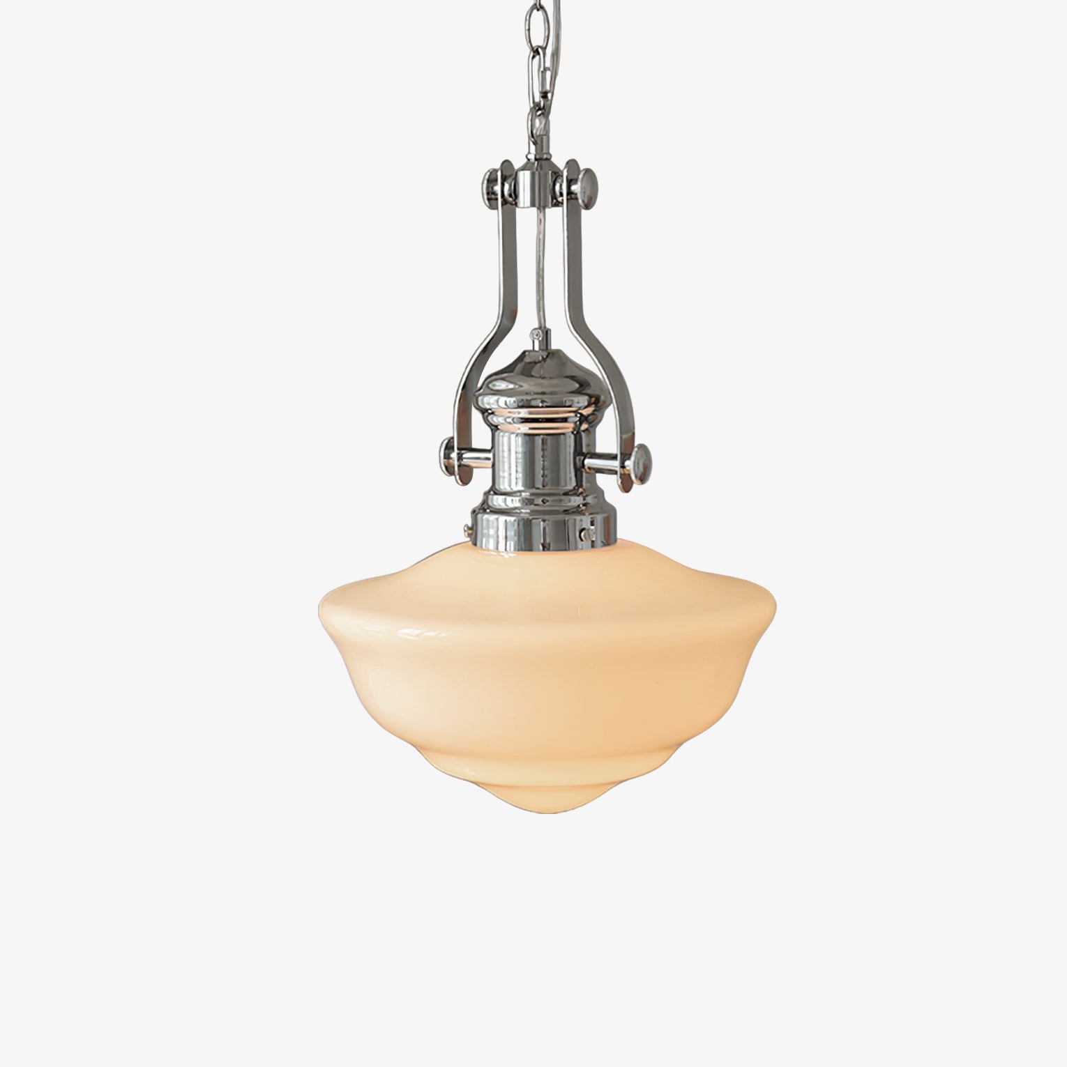 Lavagna Schoolhouse Pendant Light ∅ 11.8″ x H 19.3″ / Dia 30cm x H 43cm / Chrome & White Pendant light