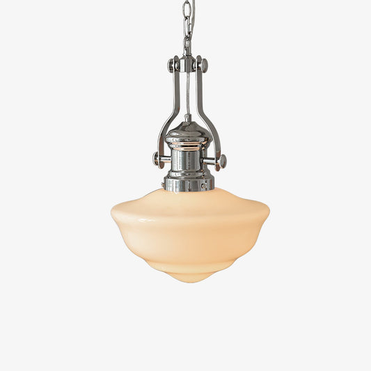 Lavagna Schoolhouse Pendant Light ∅ 11.8″ x H 19.3″ / Dia 30cm x H 43cm / Chrome & White Pendant light