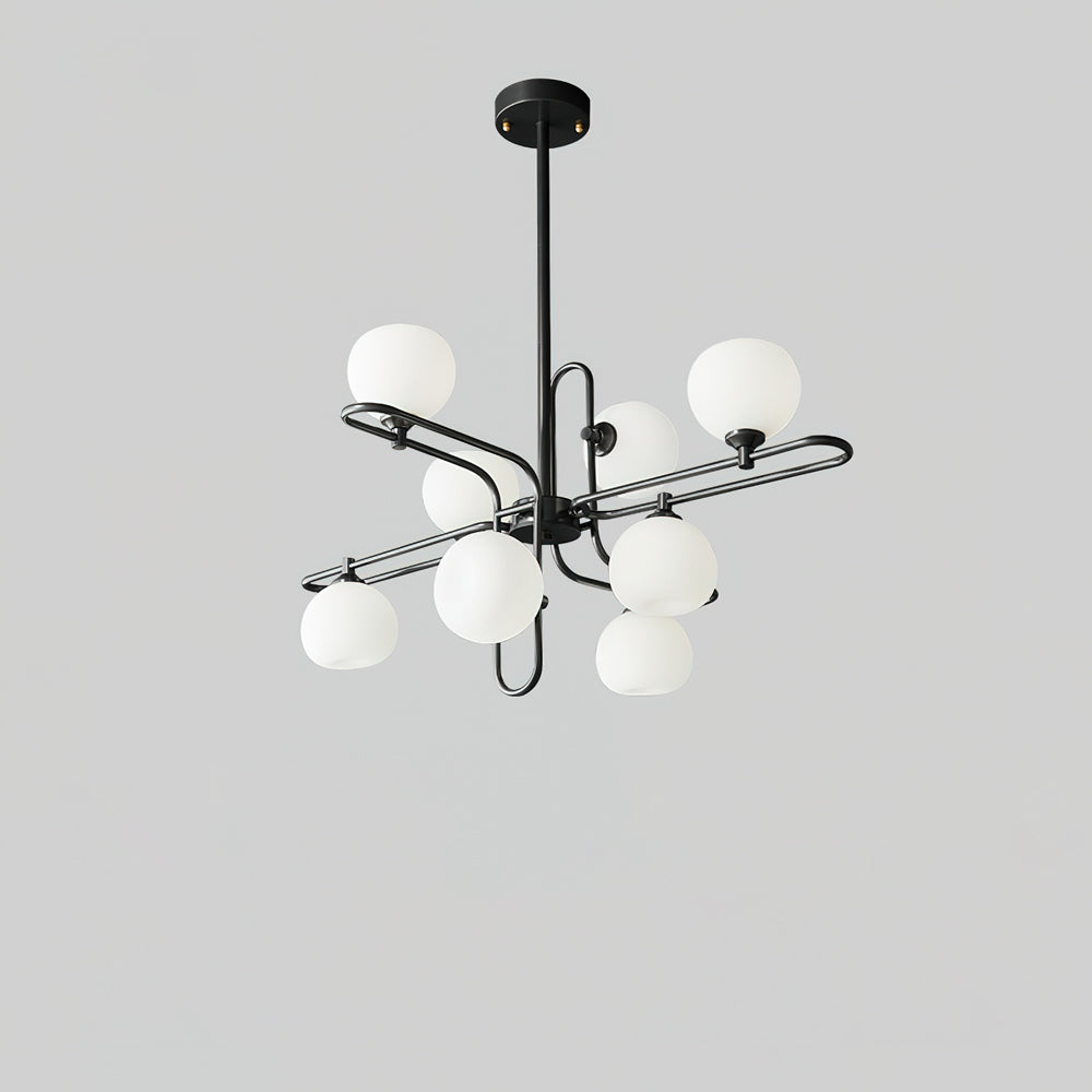 Lexington Chandelier 8 Heads ∅ 31.5″ x H 16.9″/ Dia 80cm x H 43cm / Black & White Chandelier