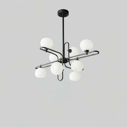 Lexington Chandelier 8 Heads ∅ 31.5″ x H 16.9″/ Dia 80cm x H 43cm / Black & White Chandelier