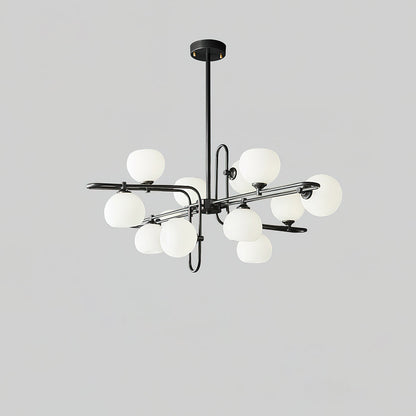 Lexington Chandelier 12 Heads ∅ 39.4″ x H 16.9″/ Dia 100cm x H 43cm / Black & White Chandelier