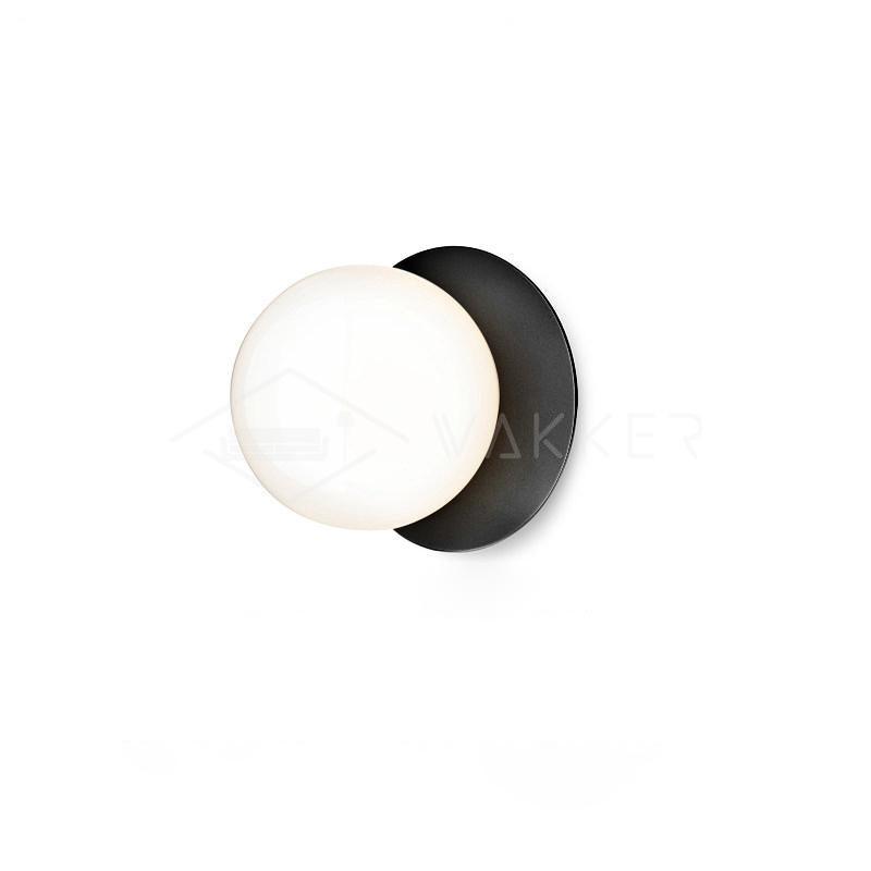 Liila Wall Sconce ∅ 5.9″ x H 7.9″ / Dia 15cm x H 20cm / Black / White Wall lamp