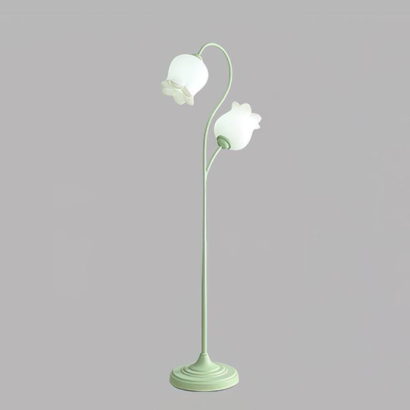 Lilium Floor Lamp ∅ 16.5″ x H 63″ / Dia 42cm x H 160cm / Green & White / US Plug Floor lamp