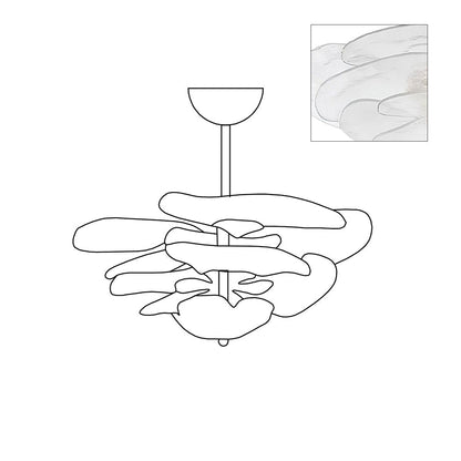 Petals Gold Murano Chandelier 8-lights ∅ 21.6″ x H 8.6″ / Clear & Gold 1001 Chandelier