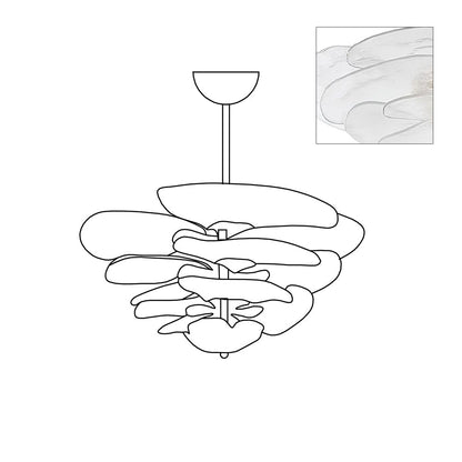Petals Gold Murano Chandelier 12-lights ∅ 26.3″ x H 11.4″ / Clear & Gold 1001 Chandelier