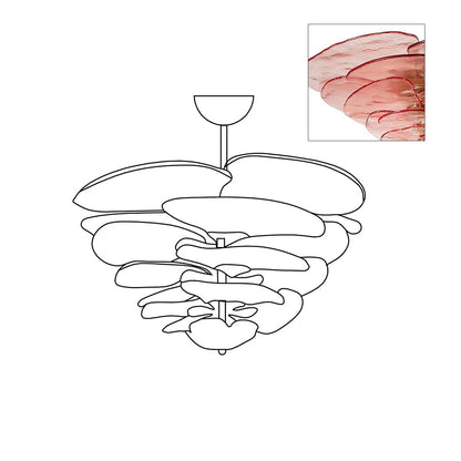 Petals Gold Murano Chandelier 16-lights ∅ 31.8″ x H 14.5″ / Pink & Gold 1001 Chandelier