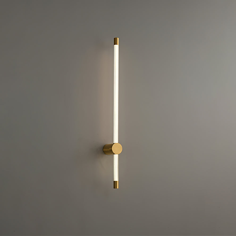 Linear LED Sconce ∅ 2.7″ x H 33.5″ / Dia 6cm x H 85cm / Brass / Warm Light Wall lamp