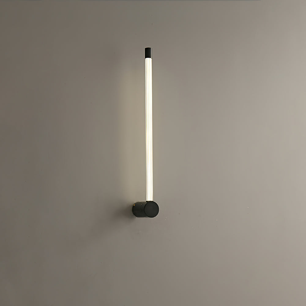 Linear LED Sconce ∅ 2.7″ x H 25.6″ / Dia 6cm x H 65cm / Black / Warm Light Wall lamp