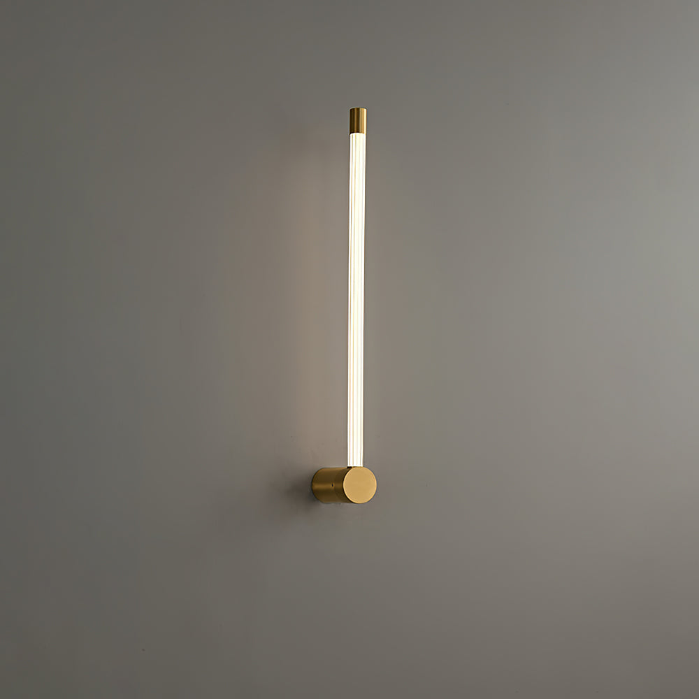 Linear LED Sconce ∅ 2.7″ x H 25.6″ / Dia 6cm x H 65cm / Brass / Warm Light Wall lamp