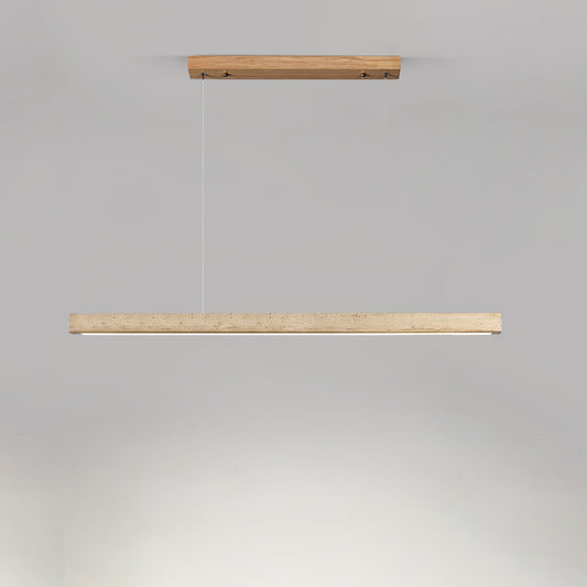 Linear Travertine Pendant Lamp ∅ 31.5″ x H 1.9″ / Wood Color & Yellow Travertine / Warm Light 1001 pendant Lamp