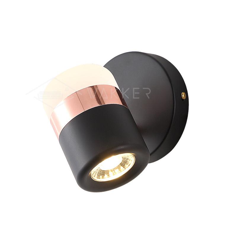 Adjustable Glass Wall Lamp ∅ 4.7″ x H 6.7″ / Dia 12cm x H 17cm / Black / Warm White Wall lamp