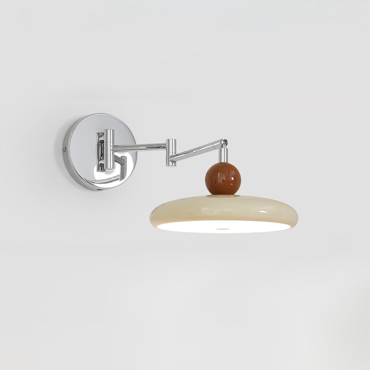 Lola Swing Arm Wall Lamp ∅ 7.9″ x H 4.7″ / Dia 20cm x H 12cm / Beige / 1 Piece Wall lamp