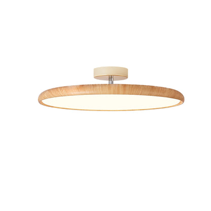 Lola Wood Grain Adjustable Ceiling Lamp ∅ 15.7″ x H 5.3″ / Water Transfer Printing Wood Grain / Triac Dimmable Warm