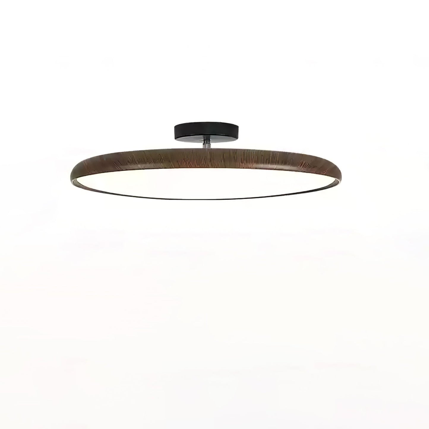 Lola Wood Grain Adjustable Ceiling Lamp ∅ 15.7″ x H 5.3″ / Water Transfer Printing Walnut Wood Grain / Triac Dimmable