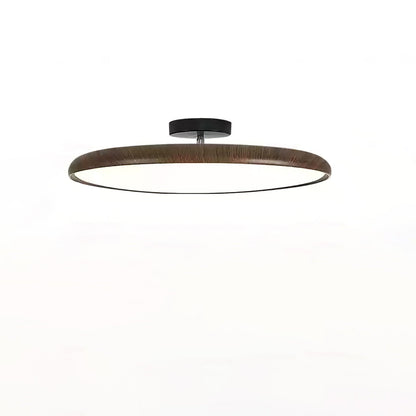 Lola Wood Grain Adjustable Ceiling Lamp ∅ 15.7″ x H 5.3″ / Water Transfer Printing Walnut Wood Grain / Triac Dimmable