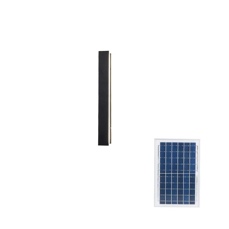 Long Strip Outdoor Sconce Solar Power ∅ 2″ x H 15.7″ / Dia 5cm x H 40cm / Black / Warm Light Wall lamp