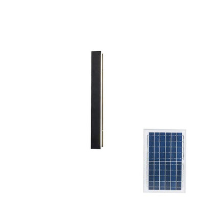 Long Strip Outdoor Sconce Solar Power ∅ 2″ x H 23.6″ / Dia 5cm x H 60cm / Black / Warm Light Wall lamp