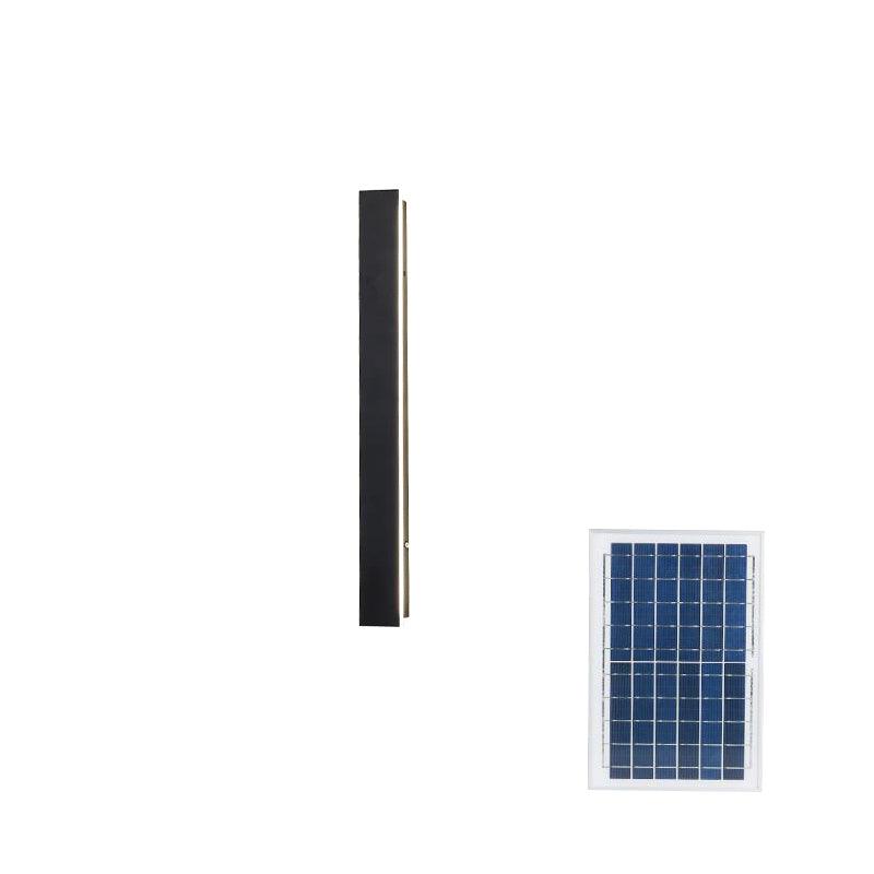 Long Strip Outdoor Sconce Solar Power ∅ 2″ x H 23.6″ Set of 2 Solar / Black / Warm Light Wall lamp