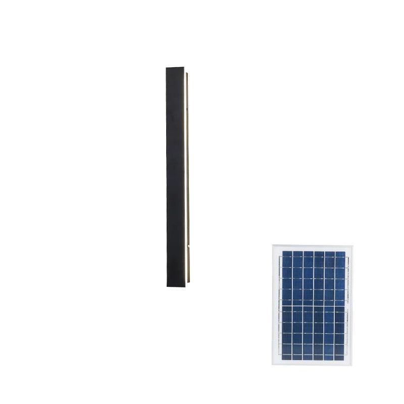 Long Strip Outdoor Sconce Solar Power ∅ 2″ x H 31.5″ / Dia 5cm x H 80cm / Black / Warm Light Wall lamp