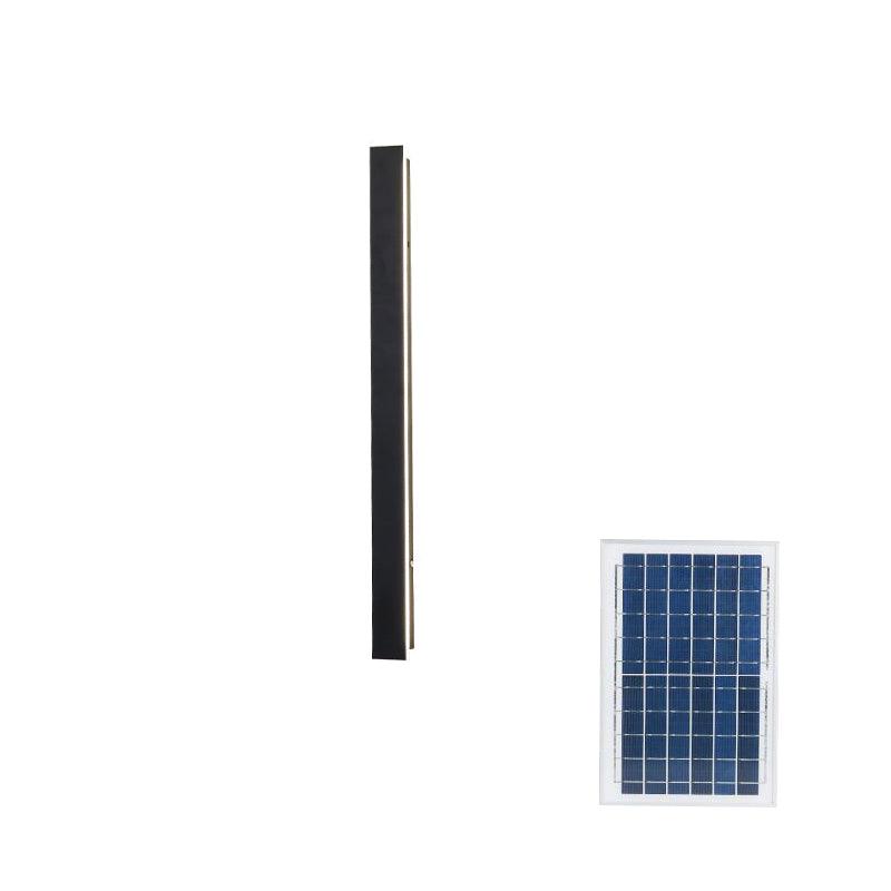 Long Strip Outdoor Sconce Solar Power ∅ 2″ x H 39.4″ / Dia 5cm x H 100cm / Black / Warm Light Wall lamp