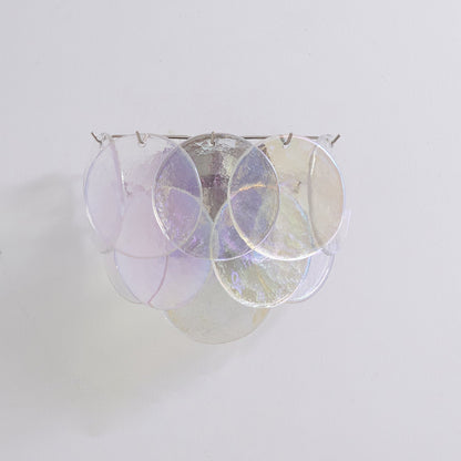 Lunaria Disc Murano Wall Lamp ∅ 13.4″ x W 9.1″ x H 11″ / Clear 1001 Wall lamp