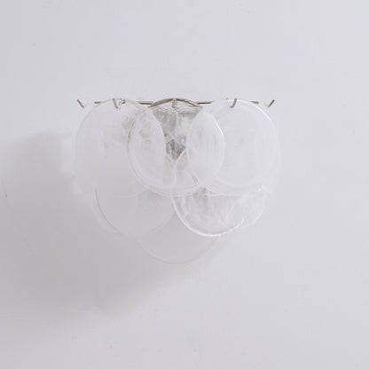 Lunaria Disc Murano Wall Lamp ∅ 13.4″ x W 9.1″ x H 11″ / White 1001 Wall lamp