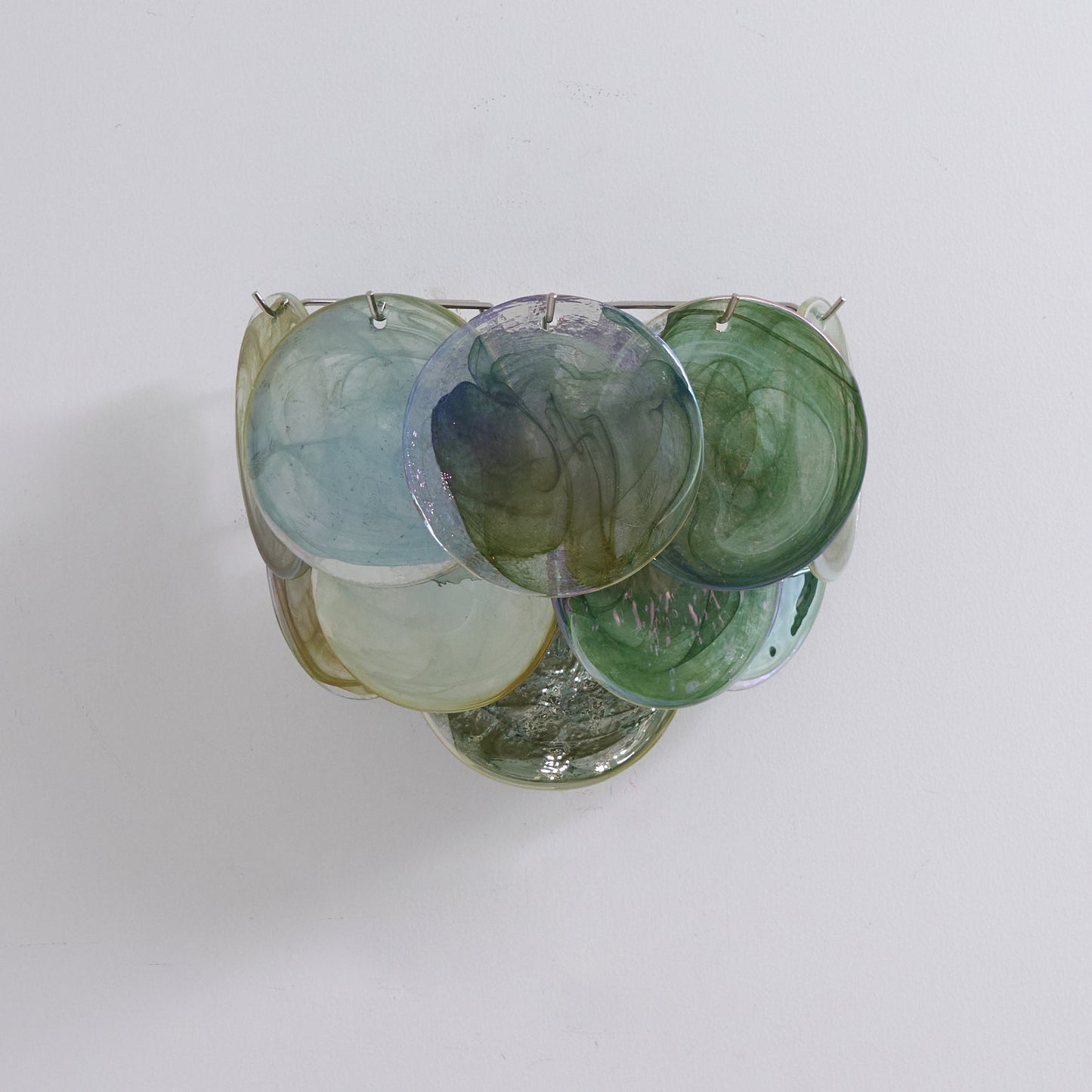 Lunaria Disc Murano Wall Lamp ∅ 13.4″ x W 9.1″ x H 11″ / Green 1001 Wall lamp