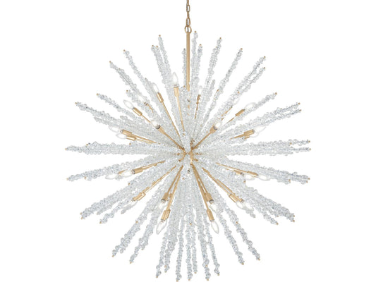 Metropolitan Aisi 40-Light Sputnik Chandelier in Fawn Gold with Clear Sea Glass