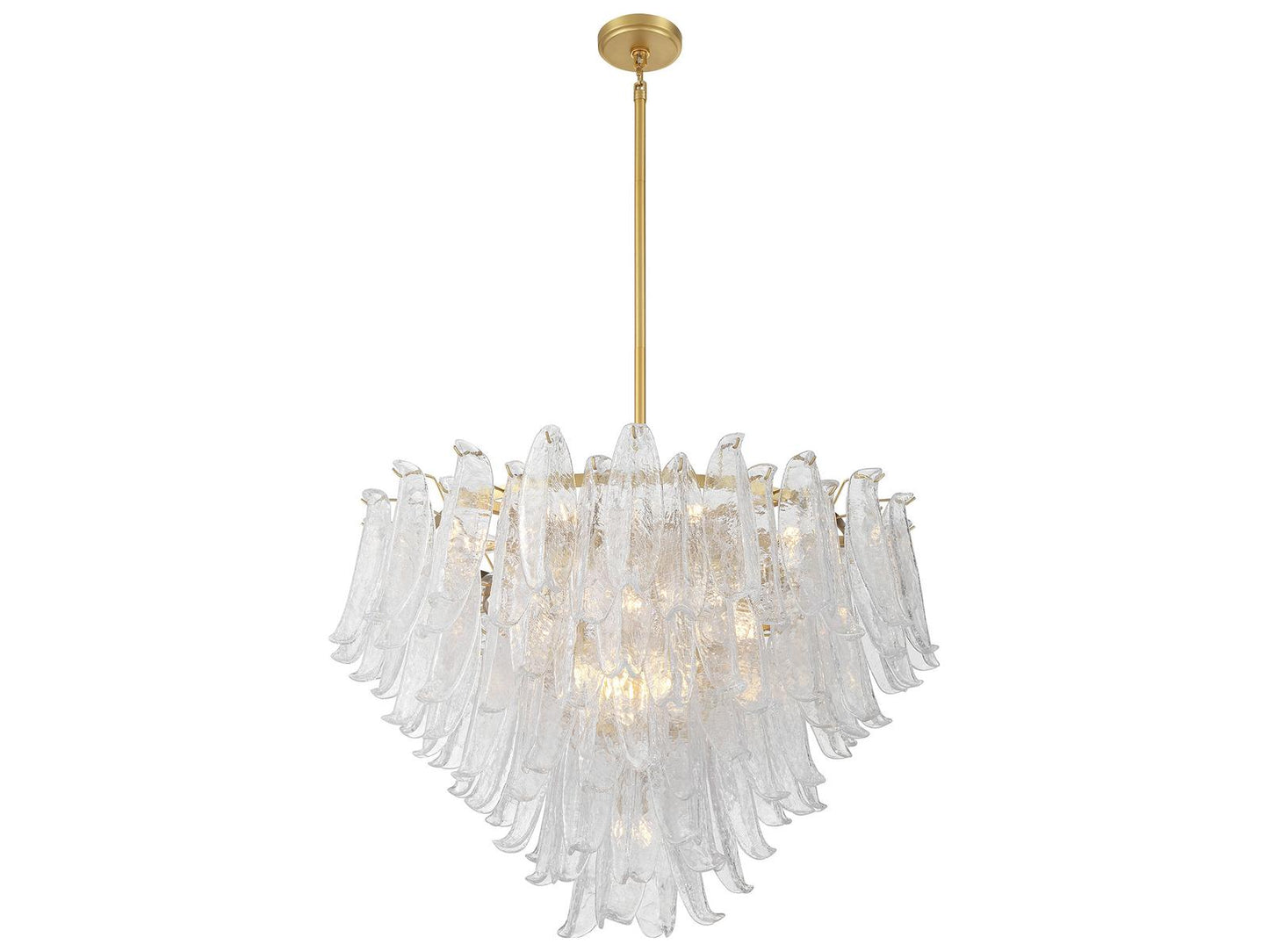 Metropolitan 17-Light Regent Chandelier with Clear Crackled Glass in Legacy Brass