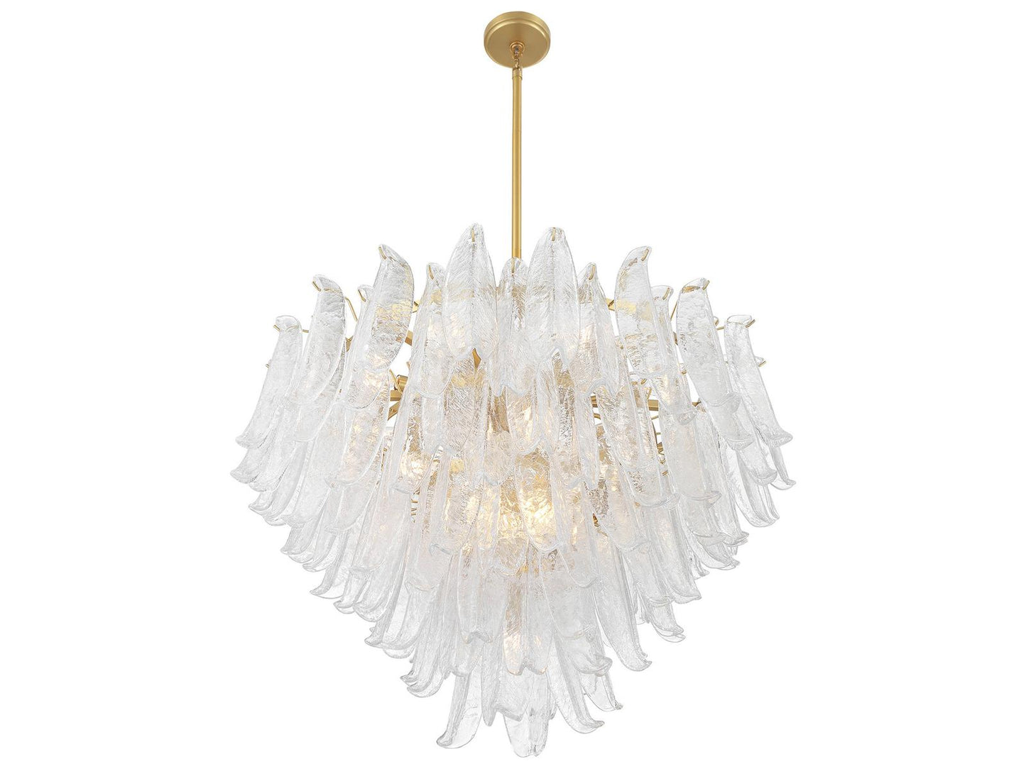 Metropolitan 17-Light Regent Chandelier with Clear Crackled Glass in Legacy Brass