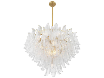 Metropolitan 17-Light Regent Chandelier with Clear Crackled Glass in Legacy Brass