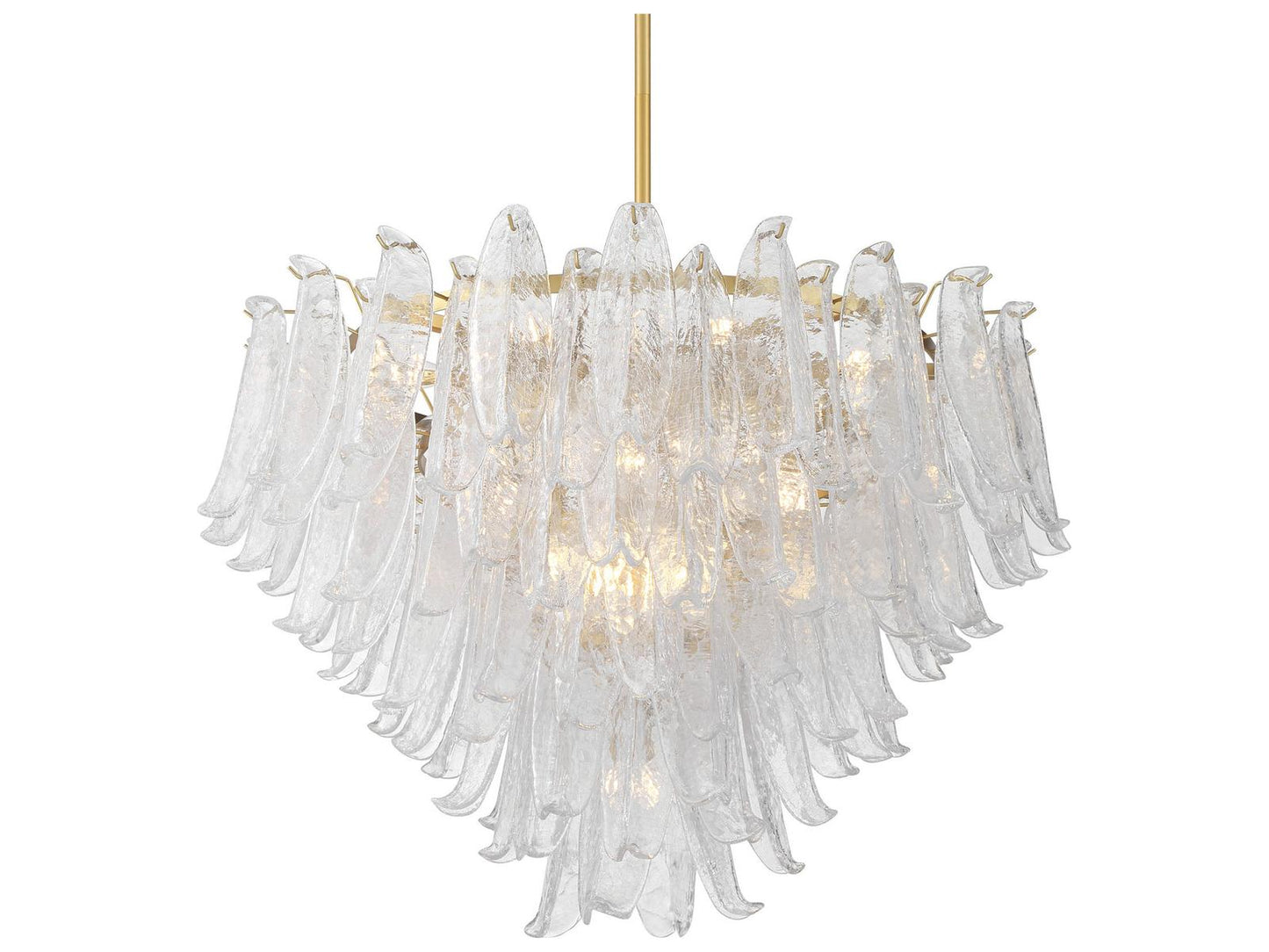 Metropolitan 17-Light Regent Chandelier with Clear Crackled Glass in Legacy Brass