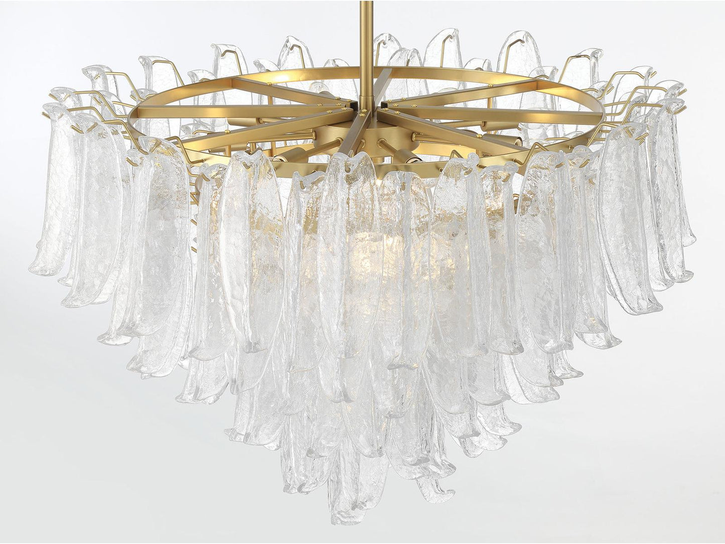 Metropolitan 17-Light Regent Chandelier with Clear Crackled Glass in Legacy Brass