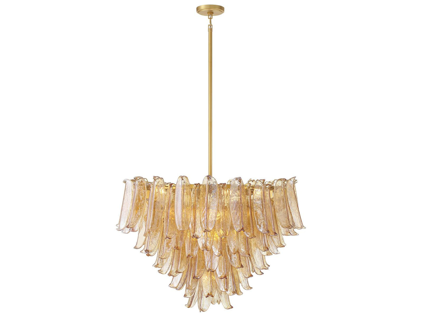 Metropolitan Regent 17-Light Chandelier in Legacy Brass with Clear Crackled Glass